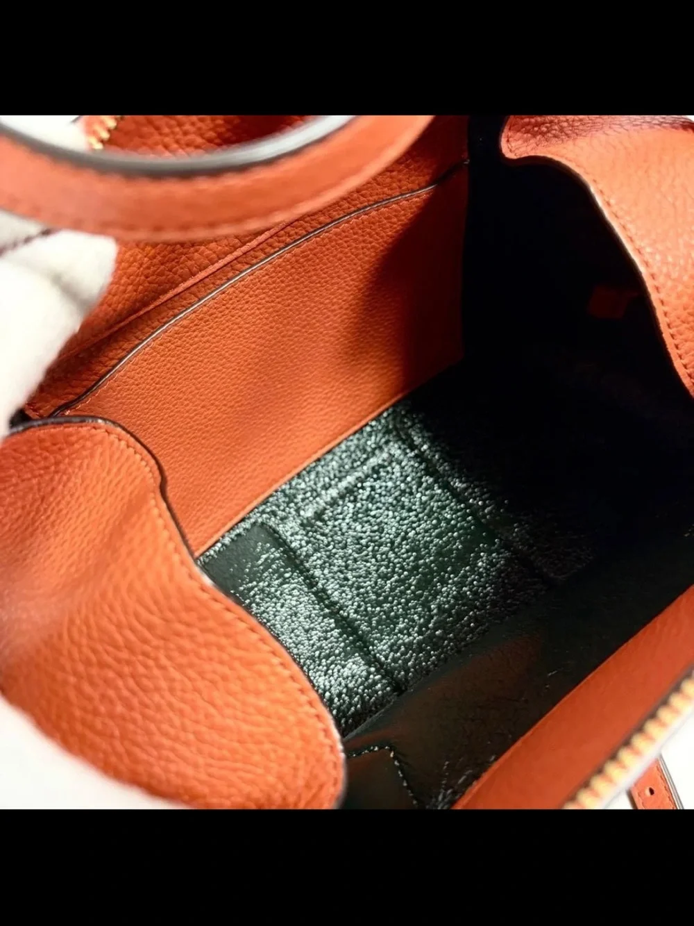 Tory Burch Orange Pebbled Leather Shoulder Bag